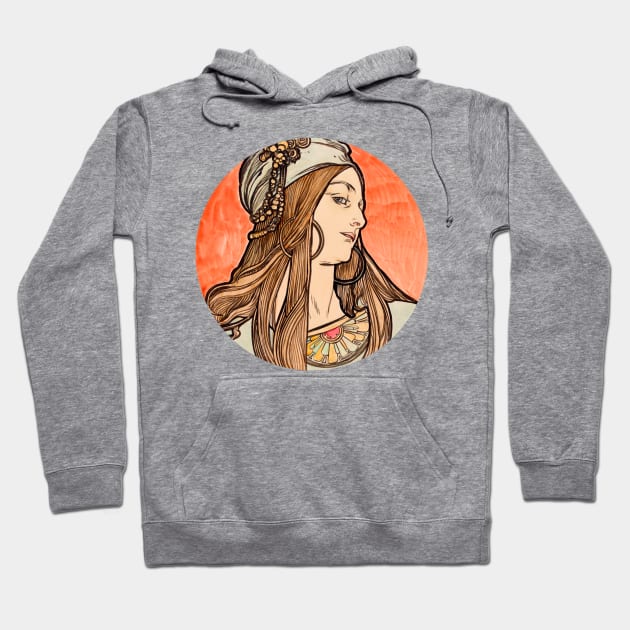 Vintage art portrait Hoodie by ABCSHOPDESIGN